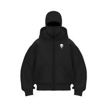 Moletom Unissex Com Capuz Duplo E Zíper Frontal, Balaclava, Roupa Quente Para Outono E Inverno Para Moletom Unissex Com Capuz Duplo E Zíper Frontal, Balaclava, Roupa Quente Para Outono E Inverno Para