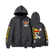 Moletom Unissex Com Capuz E Zíper, Estampa De Chapéu De Palha Do Luffy, Estilo Streetwear Casual,