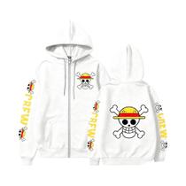 Moletom Unissex Com Capuz E Zíper, Estampa De Chapéu De Palha Do Luffy, Estilo Streetwear Casual,