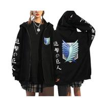 Moletom Unissex Com Estampa Gráfica De Attack on Titan, Zíper, Casual E Versátil