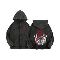 Moletom Unissex Com Zíper E Capuz Estampado Anime Berserk Harajuku Gótico De Algodão, Jaqueta Hip