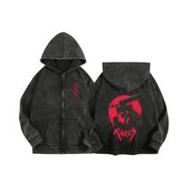 Moletom Unissex Com Zíper E Capuz Estampado Anime Berserk Harajuku Gótico De Algodão, Jaqueta Hip