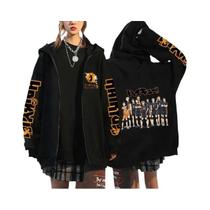 Moletom Unissex Com Zíper Haikyuu Anime Japonês Karasuno High School Harajuku Outono Inverno