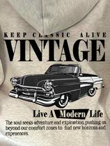Moletom Unissex Estampa Vintage Carro Clássico Streetwear Urbano Casual com Capuz Inverno Moletom Unissex Estampa Vintage Carro Clássico Streetwear Urbano Casual com Capuz Inverno