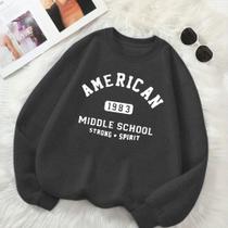 Moletom Unissex Feminino Masculino GOLA REDONDA Estamp American Middle School Modinha Gringa Inverno