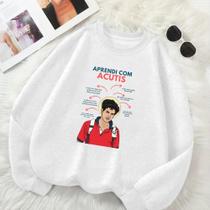 Moletom Unissex GOLA CARECA Estamp Aprendi Com Beato Carlo Acutis Tecido Premium Confortável