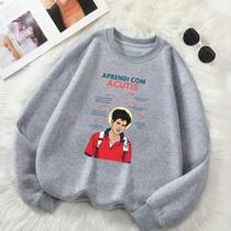 Moletom Unissex GOLA CARECA Estamp Aprendi Com Beato Carlo Acutis Tecido Premium Confortável