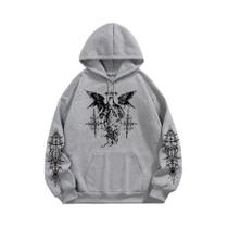 Moletom Unissex Gótico Hiphop Com Capuz, Estilo Retrô High Street Millennium Bug, Roupa Esportiva