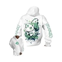 Moletom Unissex Grande Pokémon Bulbasaur Y2K Harajuku Casual De Outono Inverno