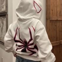 Moletom Unissex Oversized Com Zíper Completo E Capuz Estampado De Aranha Estilo Harajuku Punk Gótico Moletom Unissex Oversized Com Zíper Completo E Capuz Estampado De Aranha Estilo Harajuku Punk Gótico