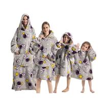 Moletom Unissex Oversized De Lã Com Capuz E Mangas, Estampa De Abóbora De Halloween, Manta Gigante