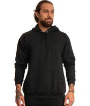 Moletom Unissex Sem Estampa Com Capuz e Bolso Inverno