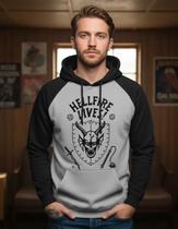 Moletom Unissex Stranger Things Hellfire Lives Tamanho:GGCor:Cinza Moletom Unissex Stranger Things Hellfire Lives Tamanho:GGCor:Cinza