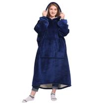 Moletom vestível com cobertor Waitu Oversize Sherpa Navy