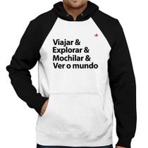 Moletom Viajar & Explorar & Mochilar & Ver o mundo - Foca na Moda