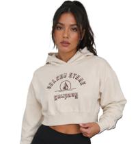 Moletom Volcom Canguru FC College Feminino - Off White