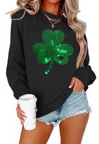 Moletom VVNTY Dia de São Patrício para mulheres Lucky Shamrock