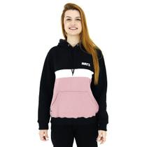 Moletom Wats Listra Preto Branco Rose Feminino