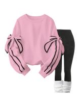 Moletom WDIRARA Bow Oversize Y2k com gola redonda rosa para mulheres Moletom WDIRARA Bow Oversize Y2k com gola redonda rosa para mulheres