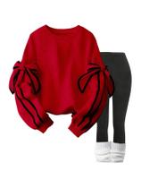Moletom WDIRARA Bow Oversize Y2k para mulheres vermelho Moletom WDIRARA Bow Oversize Y2k para mulheres vermelho