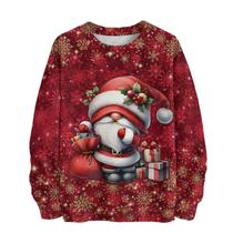 Moletom Wzdszle Christmas Gnome Papai Noel feminino 2024 vermelho Moletom Wzdszle Christmas Gnome Papai Noel feminino 2024 vermelho