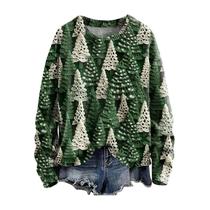 Moletom Wzdszle Ugly Christmas Tree Print feminino verde 4GG