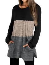 Moletom XIEERDUO XL, manga comprida, túnica casual, preta