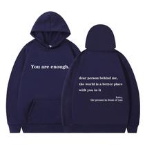 Moletom You Are Enough Dear Person Behind Me Navy Unissex