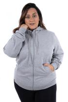 Moletom ziper plus size com bolso e capuz masculino e feminino