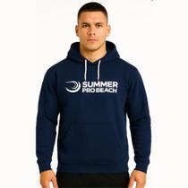 Moleton Summer Pro Beach - Blusa de Frio com Capuz Azul Marinho