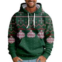 Moletons de Natal com capuz para homens plus size verde escuro