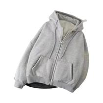 Moletons Femininos Elegantes De Moletom Com Zíper, Manga Longa, Cor Sólida, Para Outono/Inverno,