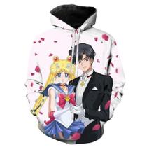 Moletons masculinos e femininos Sailors Moonss Anime com capuz C