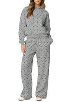 Moletons OLAPTA femininos Ditsy Flower Print, roupas de 2 peças