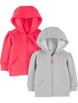 Moletons Simple Joys by Carter's Girls, pacote com 2 unidades de lã, 2T, rosa/cinza