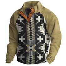 Moletons ZOCAVIA Western Aztec para homens com estampa étnica 2GG Moletons ZOCAVIA Western Aztec para homens com estampa étnica 2GG