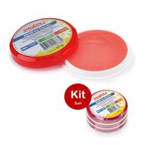 Molhador Molha Dedos Waleu Kit 3un 12g Ideal para Manusear Papéis em Escritórios Home Office Cartórios Lojas