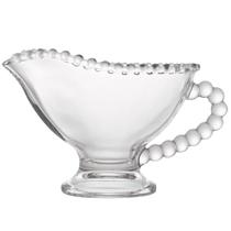 Molheira De Cristal Pearl Com Alça Transparente Para Molhos Caldas Cremes Azeite 140ml Wolff