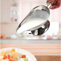 Molheira Dispenser Molho Aço Inox Com Alça Para Servir 150ml