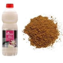Molho De Alho 900 ML + Tempero Linha Premium Da Sua Escolha 1 Kilo