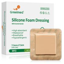 Molho de espuma de silicone Greetmed de 3 x 3 cm com borda, 10 pacotes