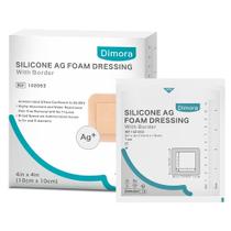Molho de espuma Dimora Bordered Silver Silicone 2,5x2,5 cm 5 unidades