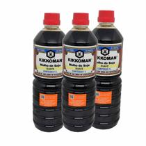 Molho De Soja Shoyu Kikkoman Suave 1L Kit com 3 lts