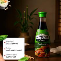 Molho de Soja Shoyu Tradicional Sabor Suave Mitsuwa Frasco 500ml 1 Unidade