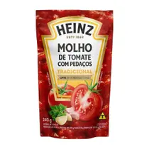 Molho de Tomate Heinz Tradicional Sachê 240g - Embalagem com 32 Unidades