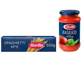 Molho de Tomate Manjericão Vegano Barilla Basilico - 400g + Macarrão Spaghettini Grano Duro n.5 500g