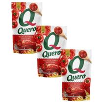 Molho de Tomate Tradicional Quero 240g Sachê Kit 3 Unidades