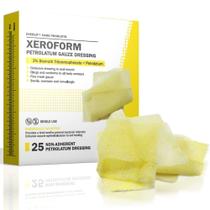Molho de vaselina EVERLIT Xeroform para queimaduras 4x4cm (pacote com 25)