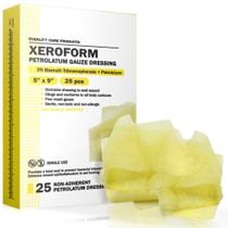 Molho de vaselina EVERLIT Xeroform para queimaduras 5x9cm (pacote com 25)
