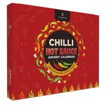 Molho picante do calendário do advento 2024 com 24 garrafas de molho de pimenta